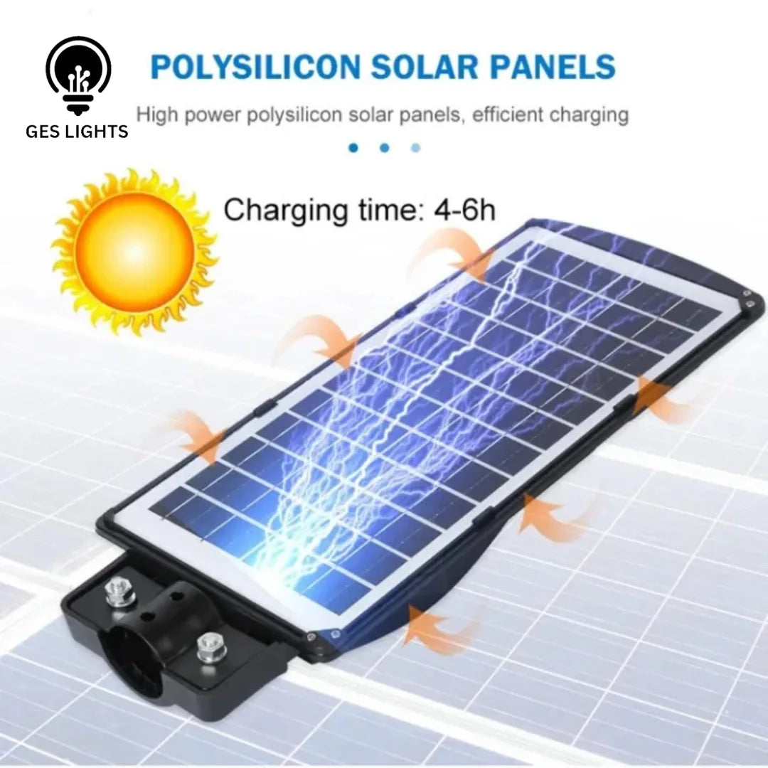90W LED solar street light with smart outdoor security lighting