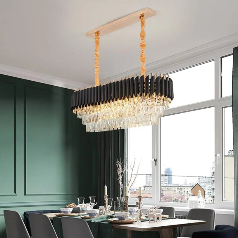 Oval-Shape-Hanging-Chandelier-with-Crystals