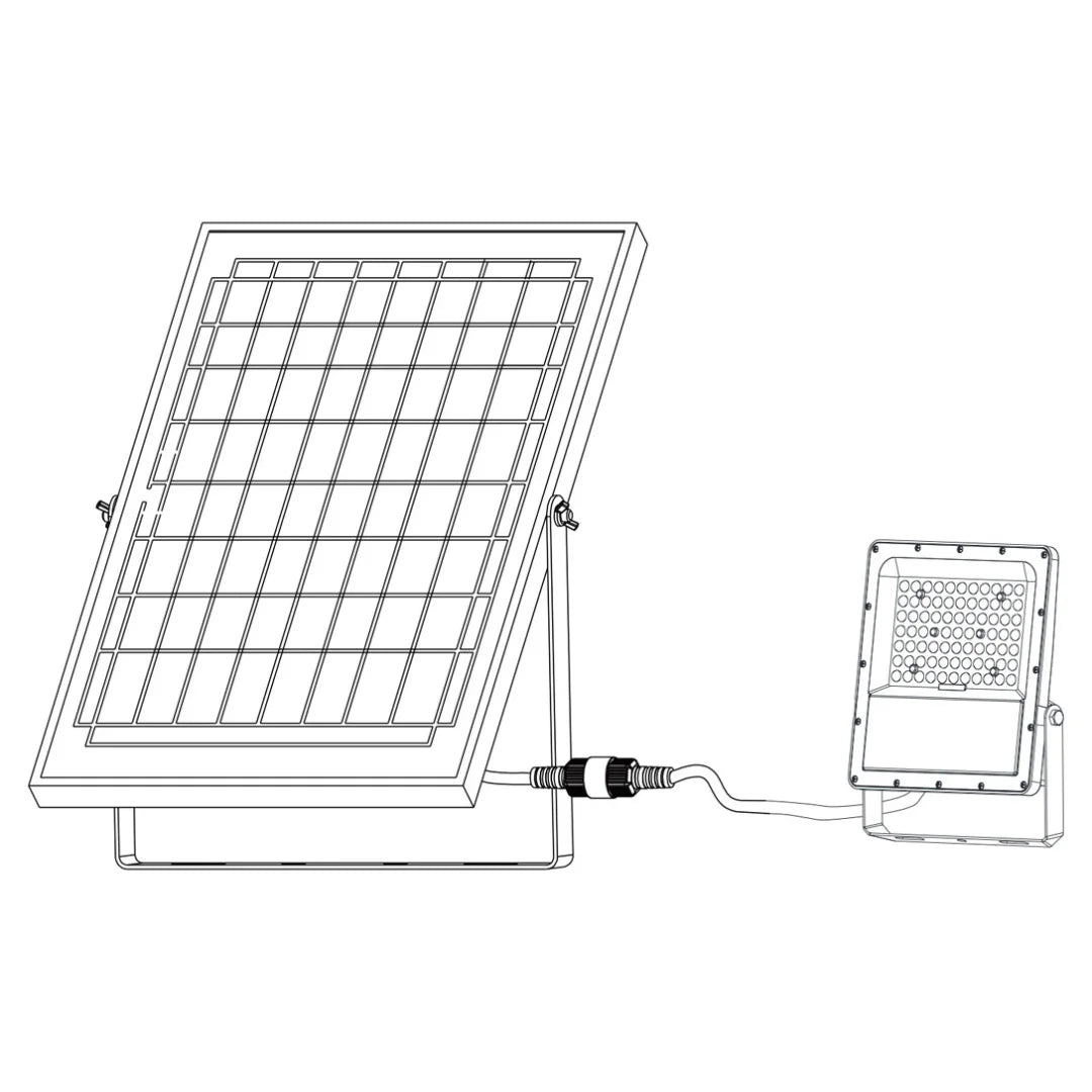 Solar-powered outdoor flood light for commercial spaces