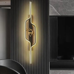 Modern Black Wall Light with LED Deer Design