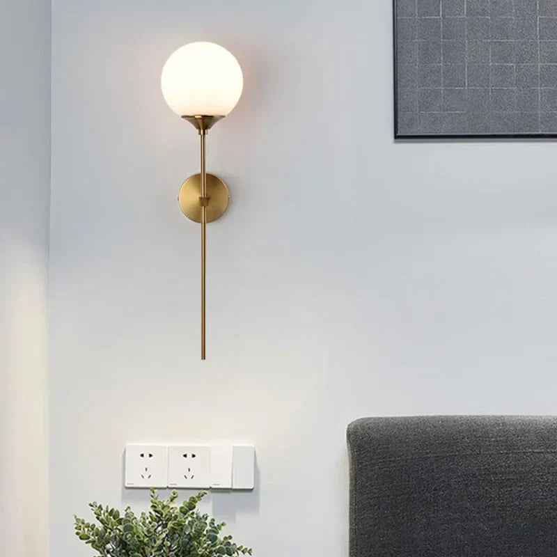 White-Glass-Modern-Long-Pole-Wall-Light